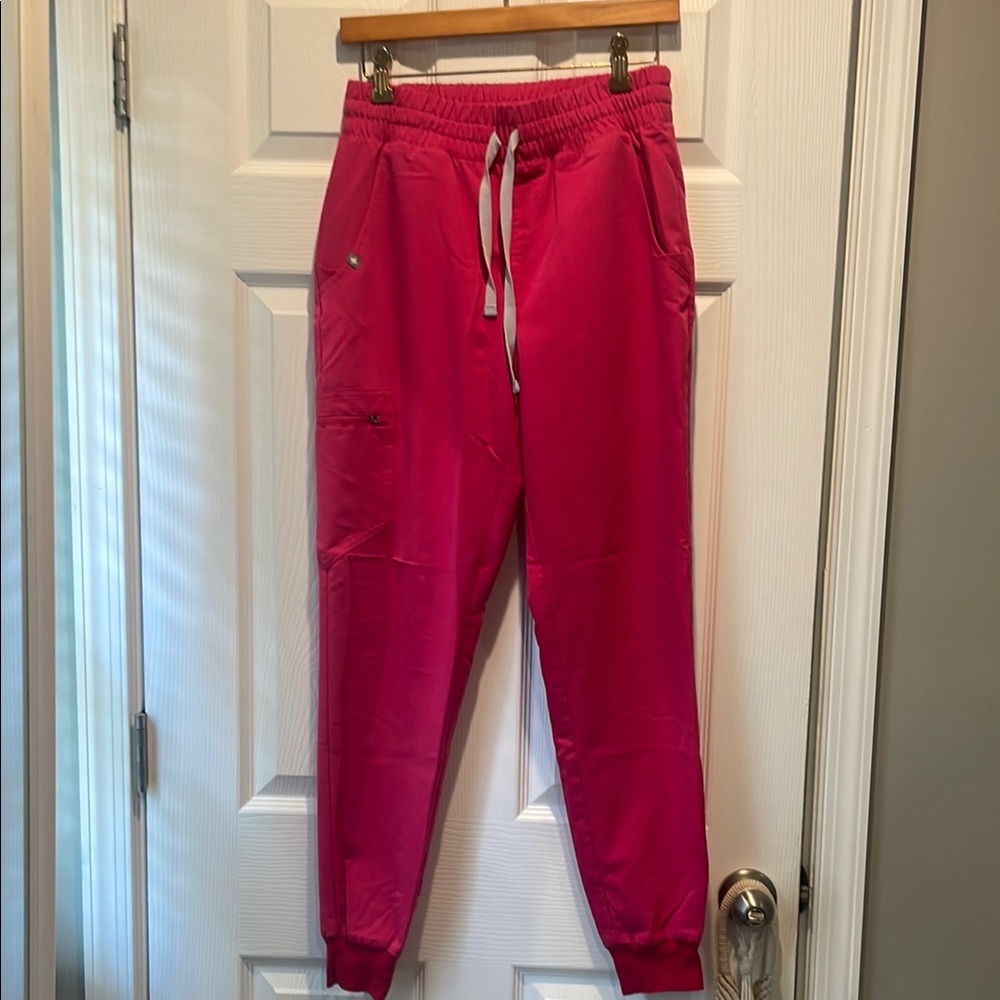 FIGS High Waisted Vibrant Pink Jogger Pants